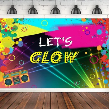 Светящийся неоновый фон для фотосъемки Цветной лазерный луч Мерцающий плакат Граффити Фон для вечеринки Баннер