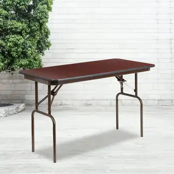 Складной банкетный стол из 4-футового меламинового ламината красного дерева