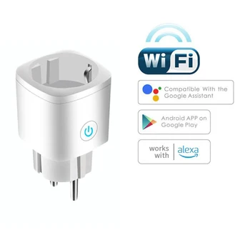 Смарт-розетка EU Wifi Smart Plug WiFi с двойным режимом синхронизации и учета мощности Smart Socket Работает с Alexa Google Home