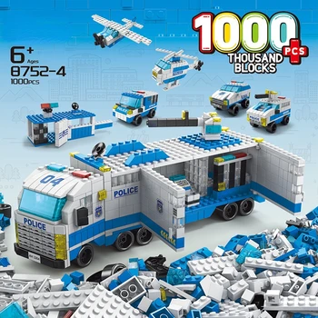Совместимость с Lego 6 In1 Строительные Блоки Городской Серии Пожаротушения Спецназ Полицейские Грузовики Замок Принцессы DIY Модель Игрушки для Малыша