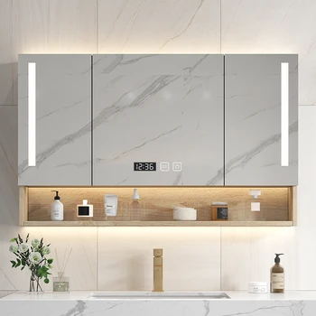 Современные туалетные наборы Шкафы с противотуманной интеллектуальной подсветкой Эстетичные Шкафы для ванной Комнаты Кухня Спальня Мобильная мебель с Банно-зеркальными элементами