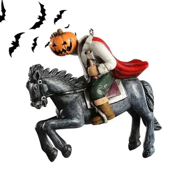 Статуя Всадника без головы Жуткая скульптура Всадника из тыквы для вечеринки в честь Хэллоуина, Дома с привидениями и любителей орнаментов ужасов