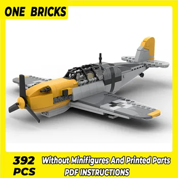 Строительные кирпичи Moc Модель самолета Messerschmitt Bf 109 F2 Технология Модульные блоки Подарки Игрушки для детей Наборы для сборки своими руками