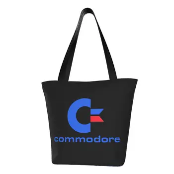 Сумка для покупок Commodore 64, холщовая сумка для покупок с принтом, сумки через плечо, большая емкость, моющаяся компьютерная сумка C64 Amiga