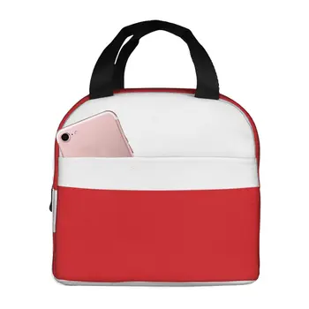 Сумка-тоут с флагом Польши с сумкой для ланча для мужчин, женщин, детей, мальчиков, переносная термосумка-холодильник для работы в офисе, школы, пикника, пляжа, кемпинга