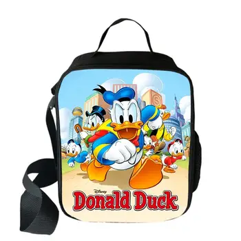 Сумки для ланча Disney Donald Duck Protect Для мальчиков и девочек, дорожные сумки-тоут, сумки для хранения свежих продуктов для пикника, студенческая мини-сумка-мессенджер