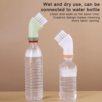 Универсальная щетка для чистки, которую можно прикрепить к бутылке с минеральной водой, влажная и сухая Бытовая щелевая щетка