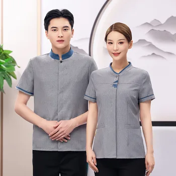 Униформа уборщицы - женская летняя одежда для уборки гостиничных номеров с короткими рукавами