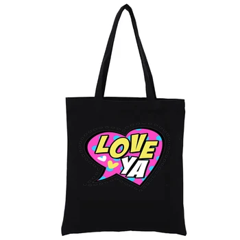 Холщовая хозяйственная сумка Love Ya С графической печатью, забавные сумки-тоут, эстетичная мода, повседневные сумки, женские сумки, эко-сумка для покупок